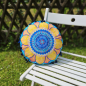 Preview: Rundes Kissen Mandala Blume klein 31cm